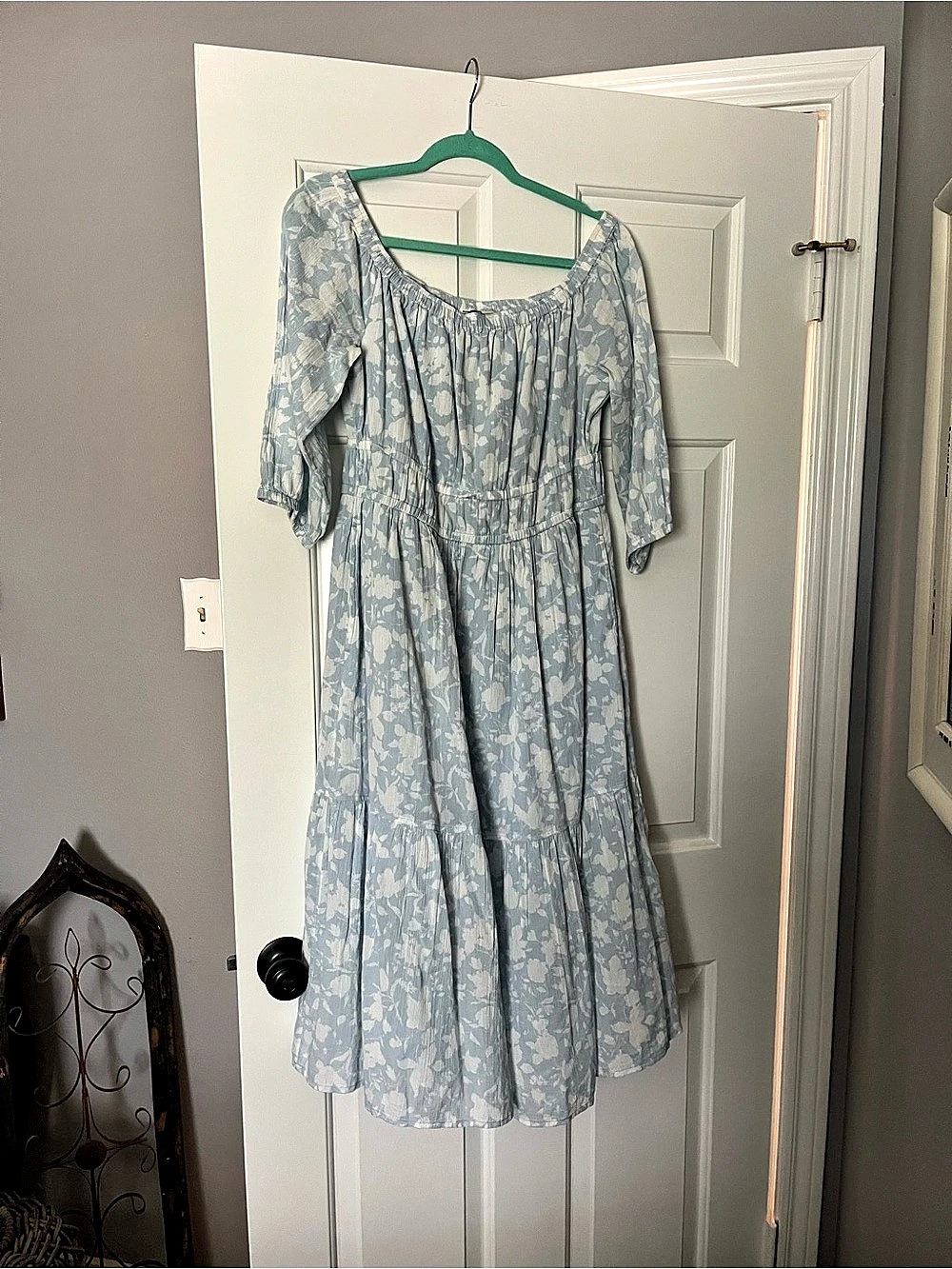 Blue Floral Midi Dress Like New